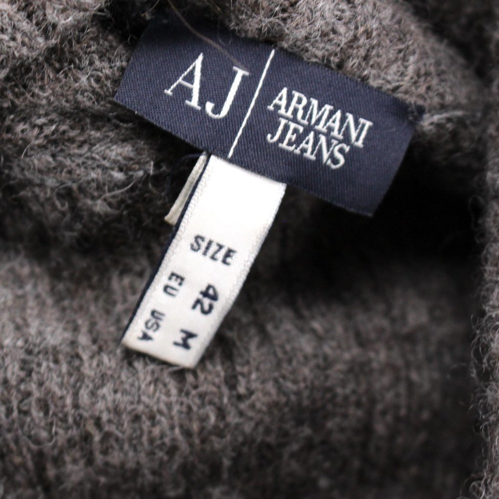 Giorgio Armani Jeans Grey Alpaca Blend Layered Cowl Neckline Sweater Dress M 42 - Picture 7 of 8